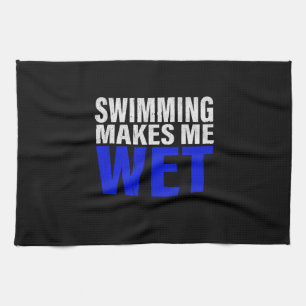 Schwimmen macht mich zum langen T - Shirt Geschirrtuch