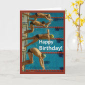 Schwimmen Männer zum Geburtstag Karte (Gelbe Blume)