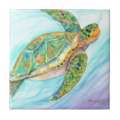 Schwimmen Meeresschildkröte Fliese (Vorderseite)