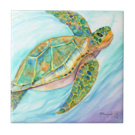 Schwimmen Meeresschildkröte Fliese