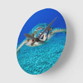Schwimmen Meeresschildkröte Runde Wanduhr (Winkel)