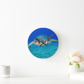 Schwimmen Meeresschildkröte Runde Wanduhr (Zuhause)