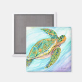 Schwimmen Meeresschildkrötenmagnet Magnet (Vorderseite/Rückseite)