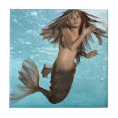 Schwimmen-Meerjungfrau Trivet Fliese (Vorderseite)