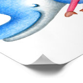 Schwimmen mit Delfinen. Poster (Ecke)