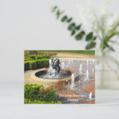 Schwimmen mit Delphinbrunnen Jersey Postkarte (Stehend Vorderseite)