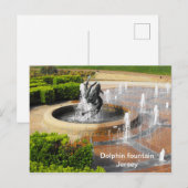 Schwimmen mit Delphinbrunnen Jersey Postkarte (Vorne/Hinten)