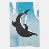 Schwimmen mit Delphinen Geschirrtuch (Vertikal)