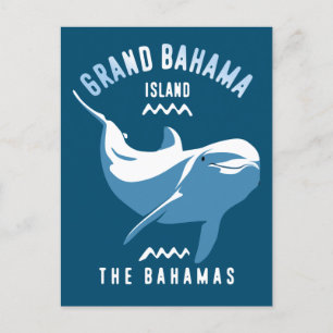 Schwimmen mit Delphinen Grand Bahama Scuba Tauchen Postkarte