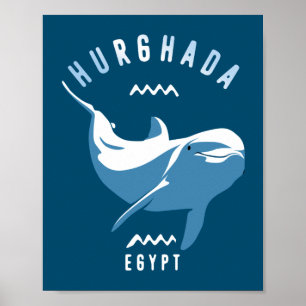 Schwimmen mit Delphinen Hurghada Ägypten Poster