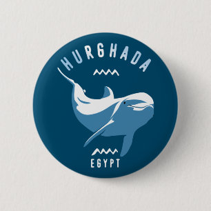 Schwimmen mit Delphinen Hurghada Ägypten T - Shirt Button