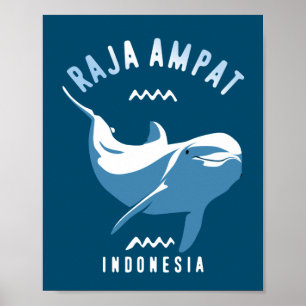 Schwimmen mit Delphinen in Raja Ampat Poster