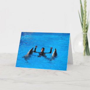Schwimmen mit Delphinen in Spanien Feiertagskarte