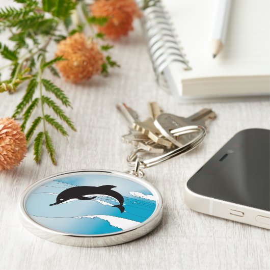 Schwimmen mit Delphinen Schlüsselanhänger (Seite)
