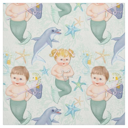 Schwimmen mit Delphinfrüchten Stoff (Muster)