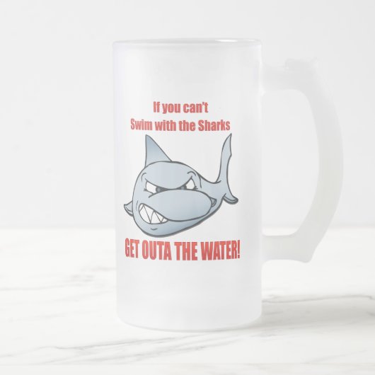Schwimmen mit den Haifischen Mattglas Bierglas (Rechts)