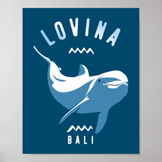Schwimmen mit Dolphins Lovina Bali Poster (Vorne)