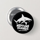 Schwimmen mit großen weißen Haien Neptun Inseln Button (Vorne & Hinten)