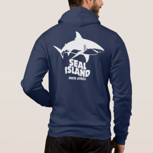 Schwimmen mit großen, weißen Haien - Siegel Island Hoodie