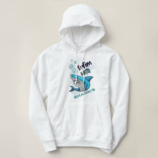 schwimmen mit Haien Hoodie (Design vorne)