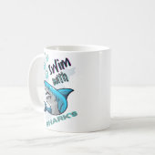 schwimmen mit Haien Kaffeetasse (Vorderseite Links)