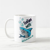 schwimmen mit Haien Kaffeetasse (Links)