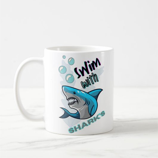 schwimmen mit Haien Kaffeetasse (Links)