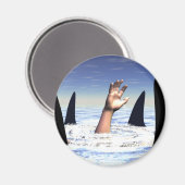 Schwimmen mit Haien Magnet (Vorderseite/Rückseite)