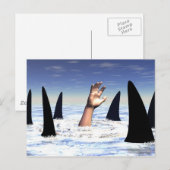Schwimmen mit Haien Postkarte (Vorne/Hinten)