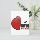 SCHWIMMEN MIT HERZ POSTKARTE (Stehend Vorderseite)