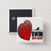 SCHWIMMEN MIT HERZEN BUTTON (Vorne & Hinten)