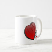 SCHWIMMEN MIT HERZEN KAFFEETASSE (VorderseiteRechts)