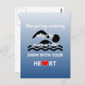 Schwimmen mit Ihrem Herzen inspirierende Postkarte (Vorne/Hinten)