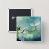 Schwimmen mit Lachs Button (Vorne & Hinten)