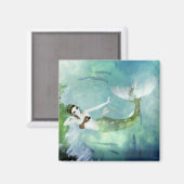 Schwimmen mit Lachs Magnet (Vorderseite/Rückseite)