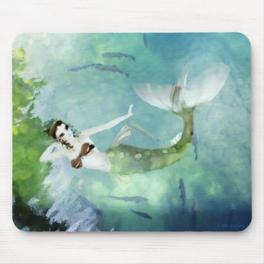 Schwimmen mit Lachs Mousepad (Vorne)