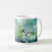 Schwimmen mit Lachs-Tasse Kaffeetasse (VorderseiteRechts)