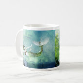 Schwimmen mit Lachs-Tasse Kaffeetasse (Vorderseite Links)