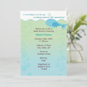 Schwimmen mit Mutter - Babyparty-Einladung Einladung (Stehend Vorderseite)