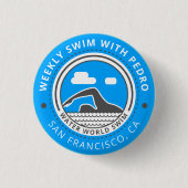 Schwimmen mit Pedro-Knopf Button (Vorderseite)