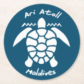Schwimmen mit Schildkröten auf den Malediven auf d Runder Pappuntersetzer (Vorderseite)