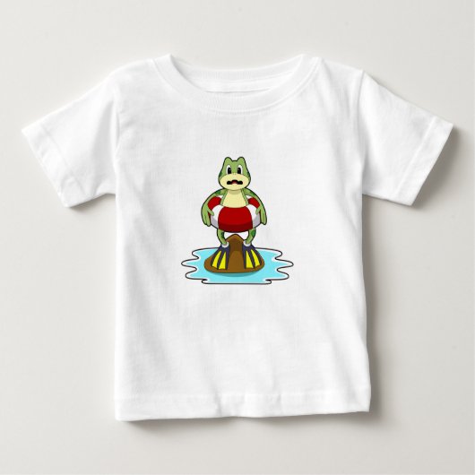 Schwimmen mit Schwimmen Baby T-shirt (Vorderseite)