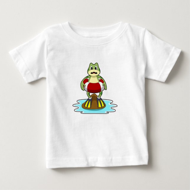 Schwimmen mit Schwimmen Baby T-shirt (Vorderseite)