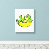 Schwimmen mit Schwimmen Leinwanddruck (Insitu (Holzboden))