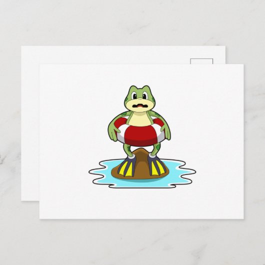 Schwimmen mit Schwimmen Postkarte (Vorne/Hinten)