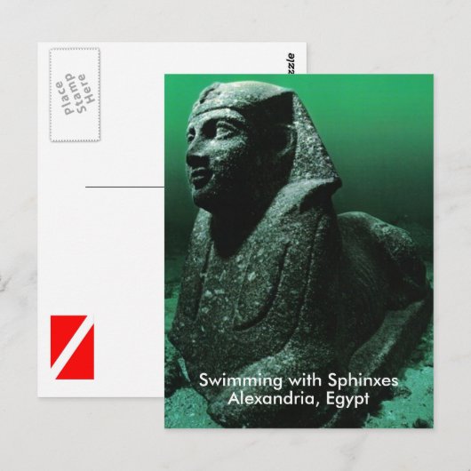 Schwimmen mit Sphinxen Postkarte (Vorne/Hinten)