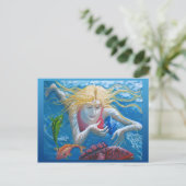 Schwimmen mit tropischen Fischen Postkarte (Stehend Vorderseite)