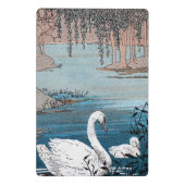 Schwimmen Mutter weißen Schwanz im See mit Baby Mini Klemmbrett (Rückseite)