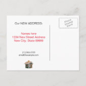 Schwimmen neue Adresse Ankündigungspostkarte (Rückseite)