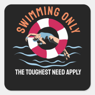 Schwimmen nur das Schwimmen ist wichtig - Schwimme Quadratischer Aufkleber